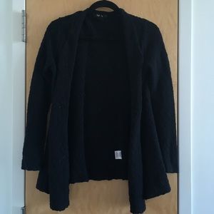 Cozy Textured Black Cardigan